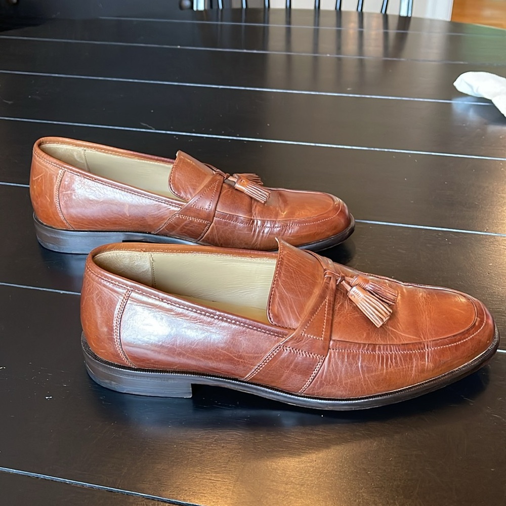 Johnston & Murphy slip on tassel loafers pre owned size 11 m - Picture 7 of 10